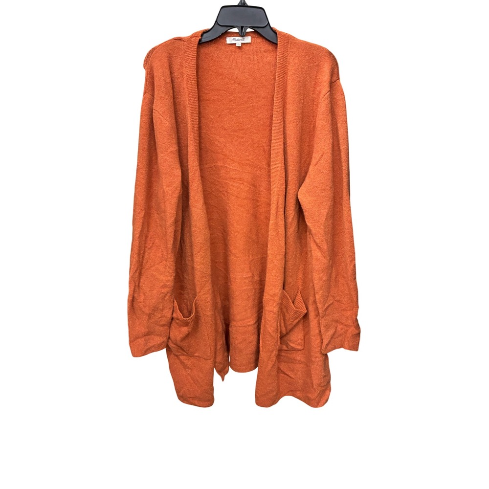 Madewell Rust Orange Wool/Alpaca Blend Open Front Cardigan Womens‎ L